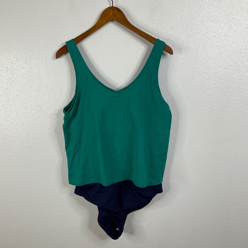 Lands' End Colorblock One Piece‎ Swimsuit Size Large